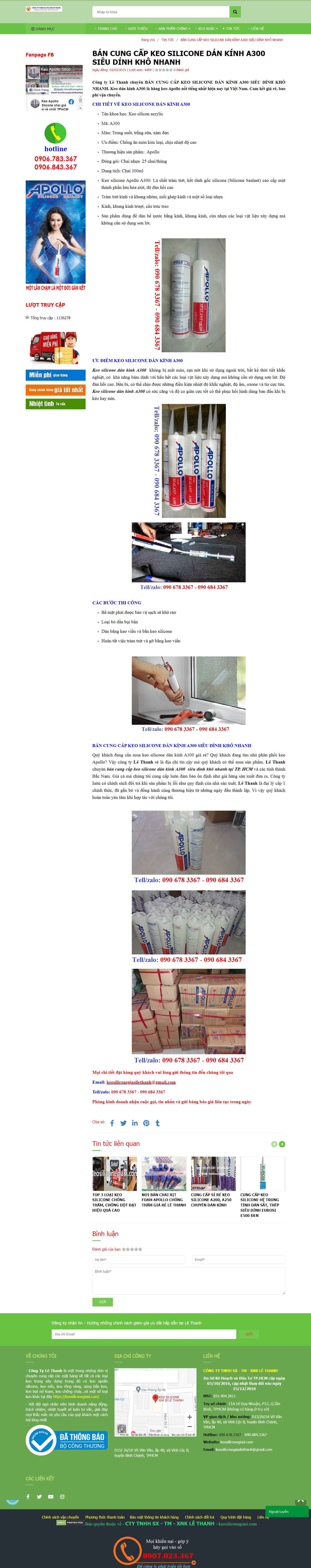 Thiết kế Website web keo silicone - keosiliconegiasicom