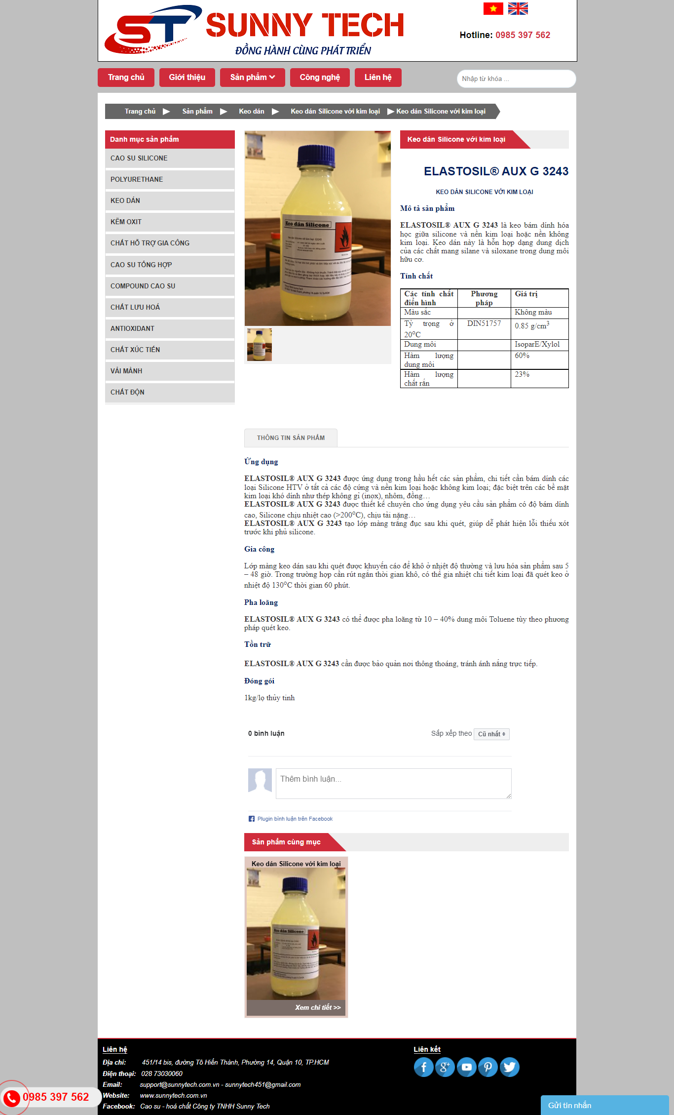 Thiết kế Website web keo silicone - wwwsunnytechcomvn