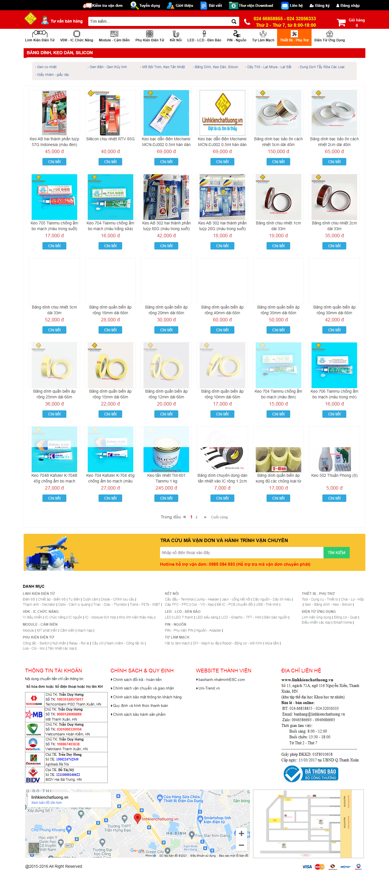 Thiết kế Website web keo silicone - linhkienchatluongvn