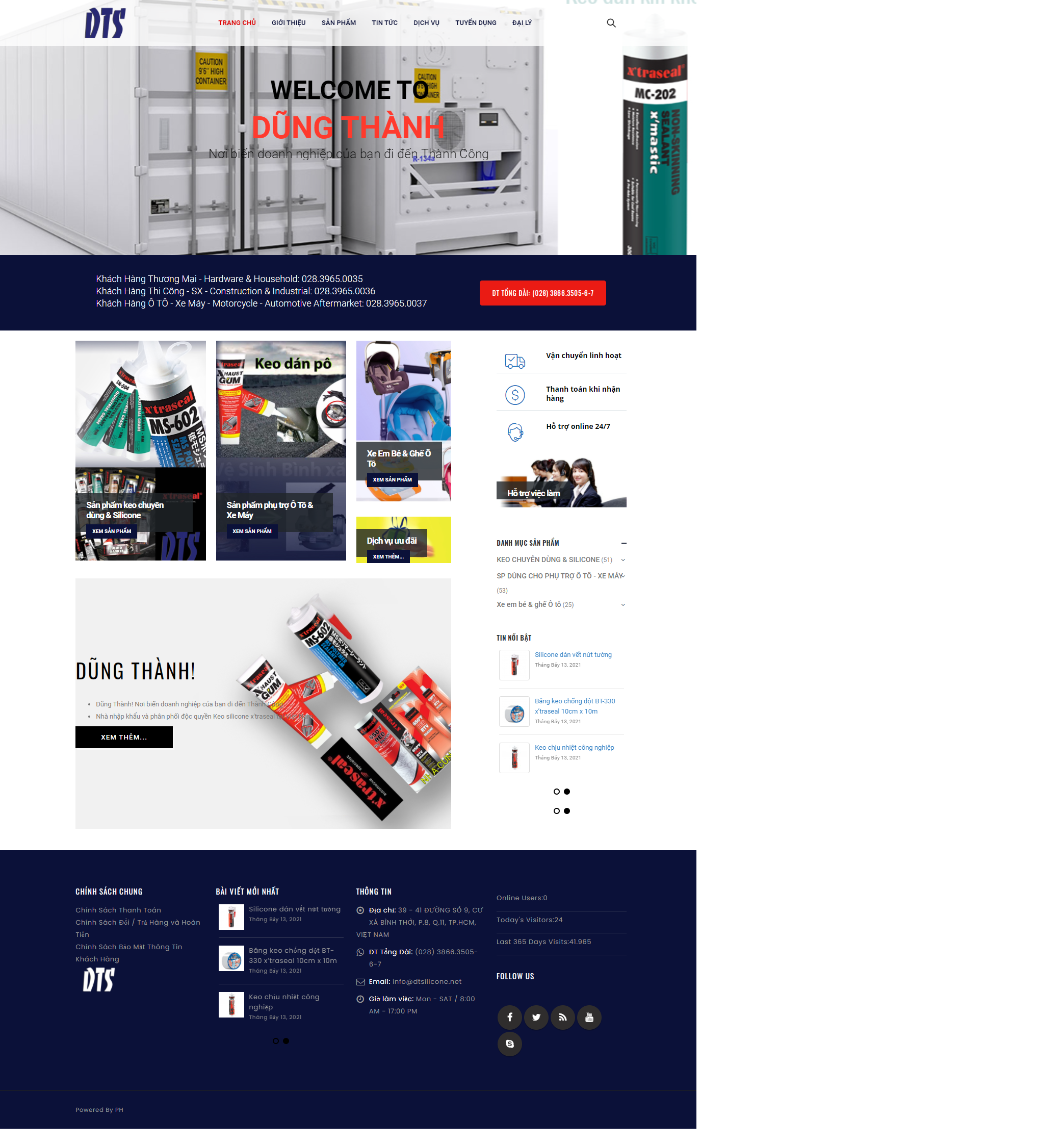 Thiết kế Website web keo dán xây dựng - dtsiliconenet