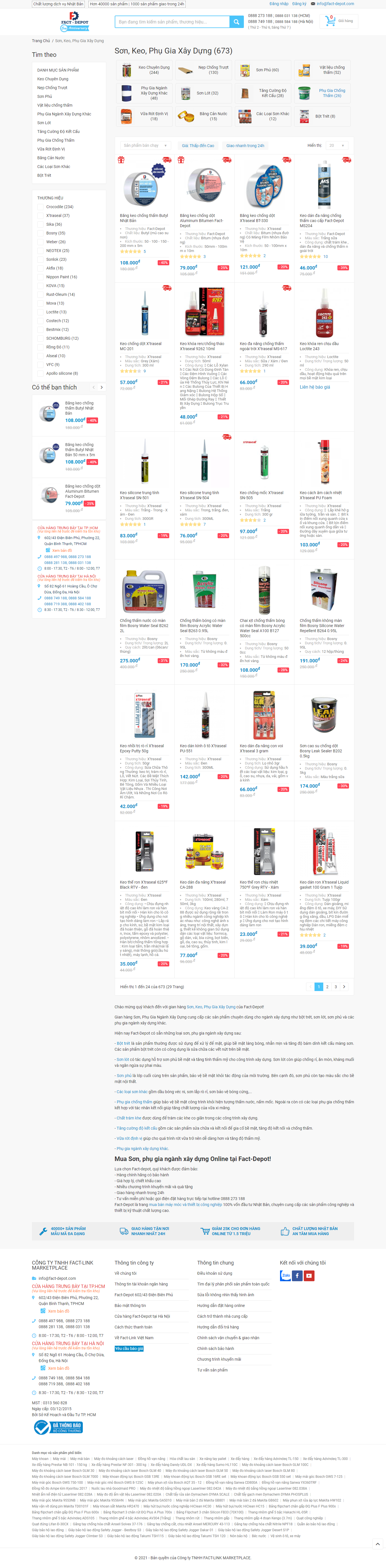 Thiết kế Website web keo dán xây dựng - fact-depotcom