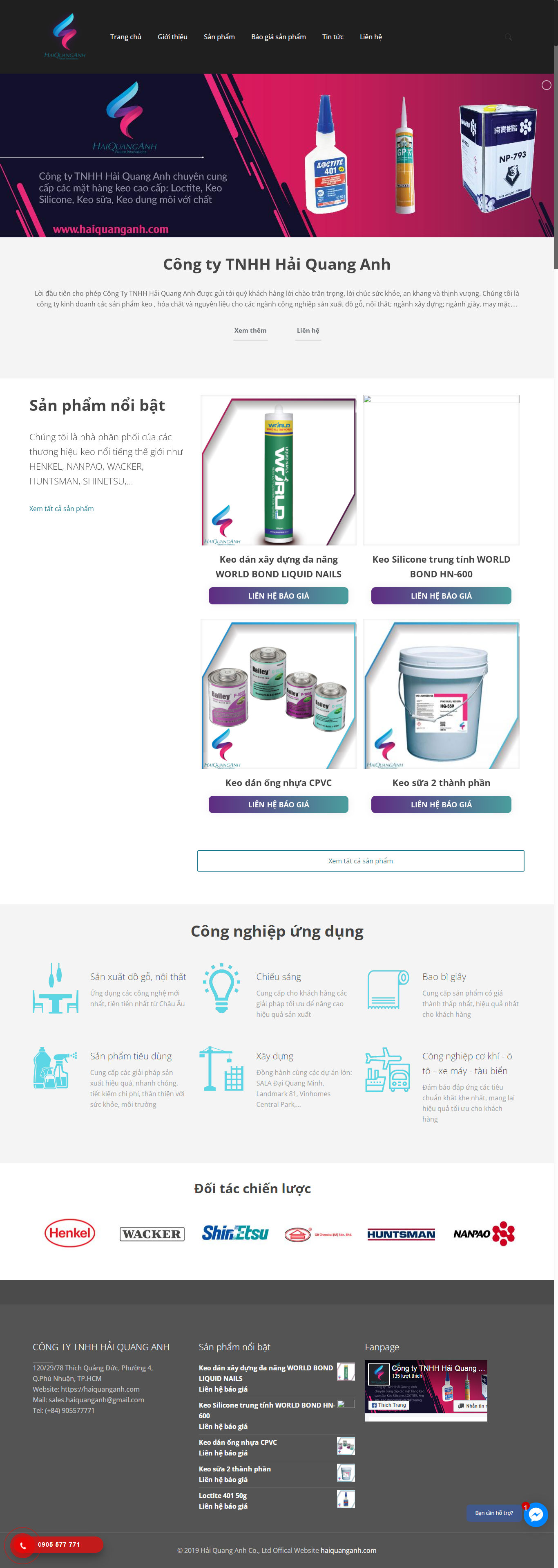 Thiết kế Website web keo dán xây dựng - haiquanganhcom