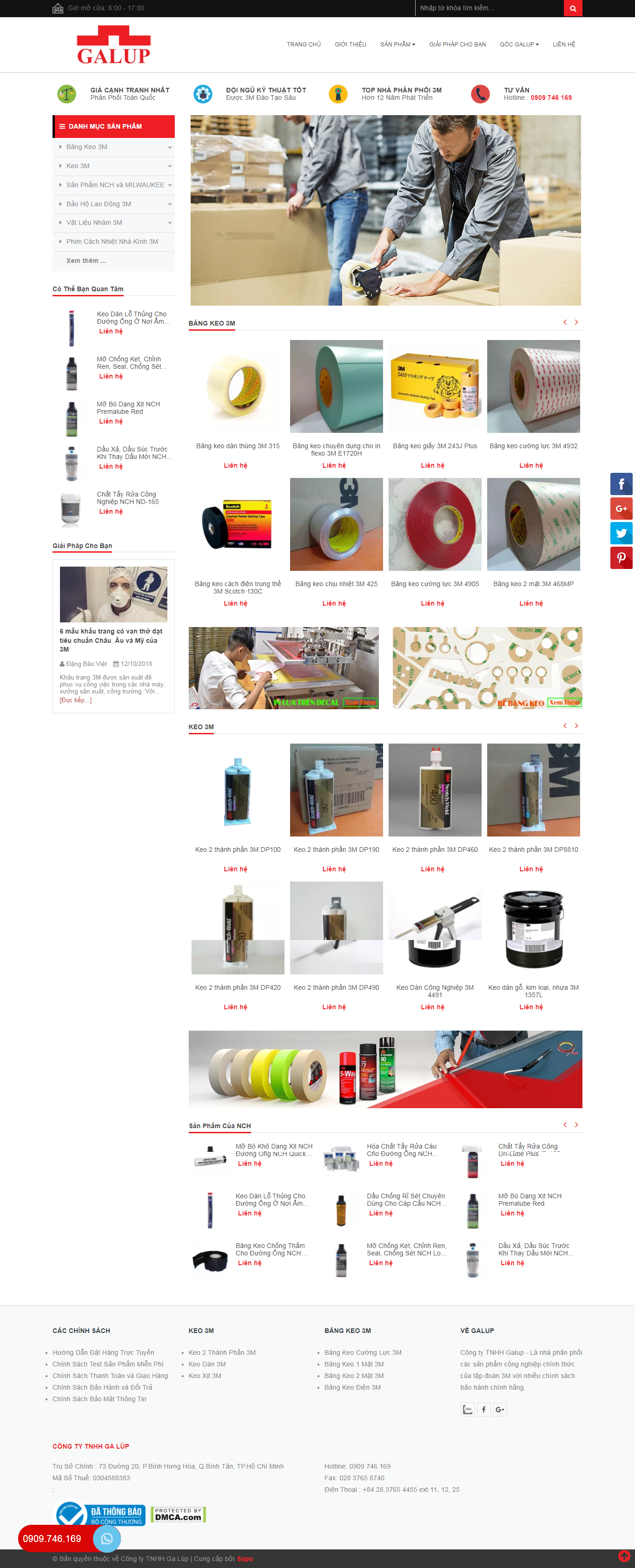 Thiết kế Website web keo dán kim loại - galupvn