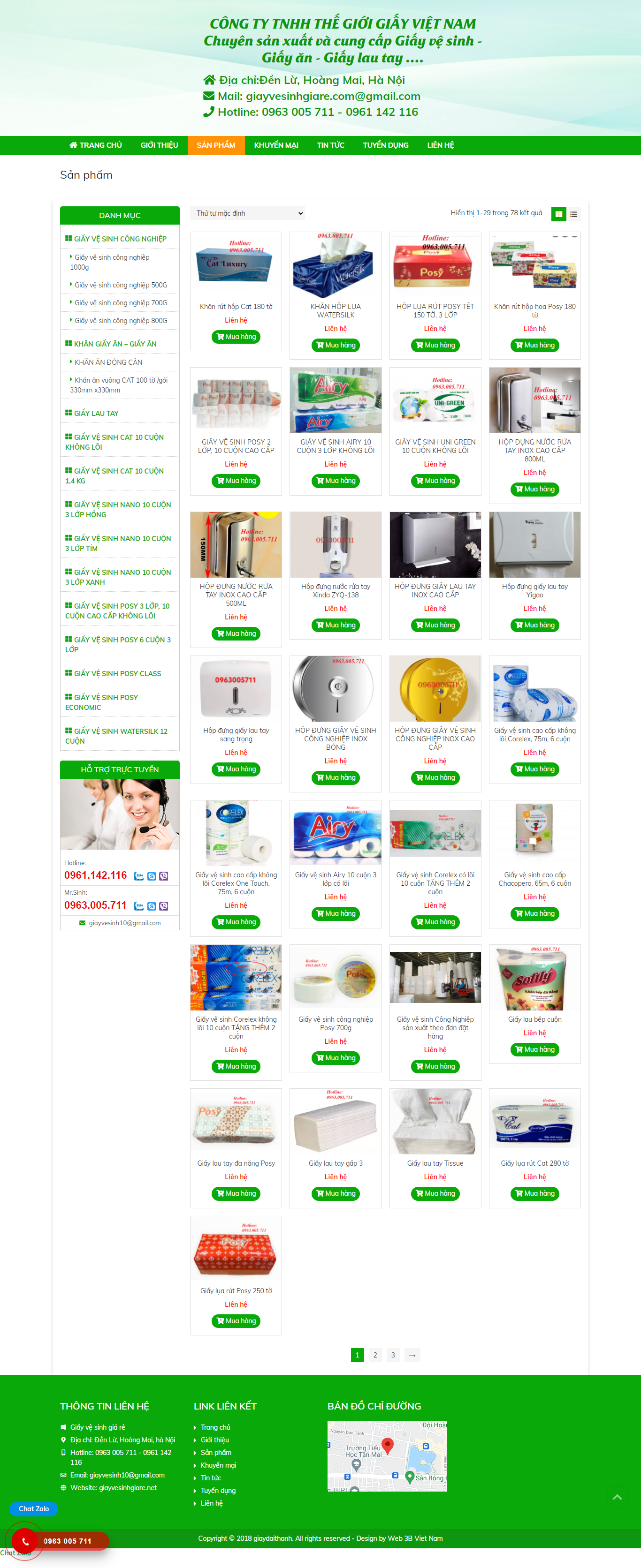 Thiết kế Website web bán giấy ăn - giayvesinhgiarenet