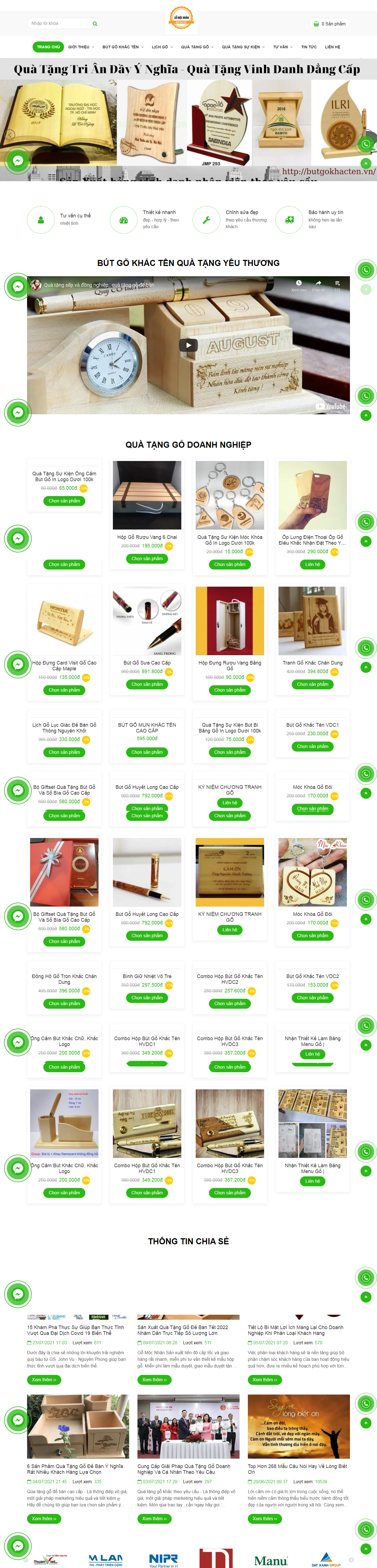 Thiết kế Website web quà lưu niệm gỗ - butgokhactenvn