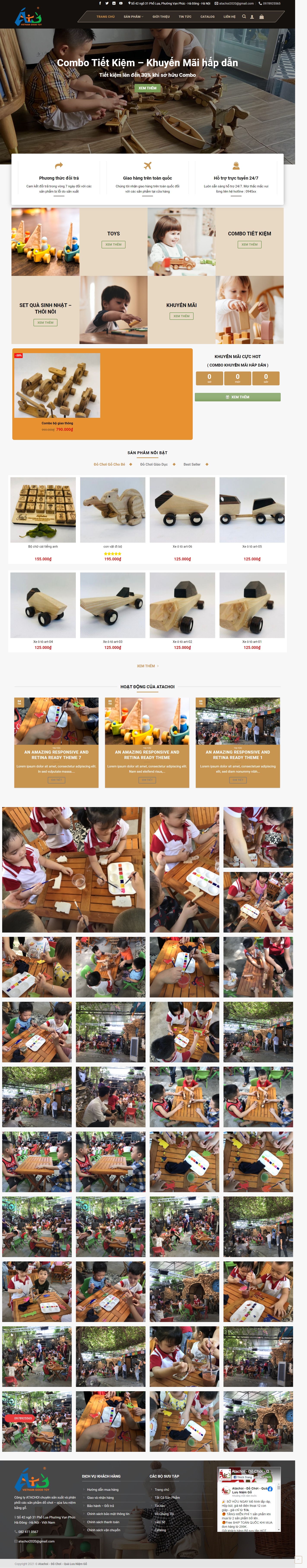 Thiết kế Website web quà lưu niệm gỗ - atachoicom