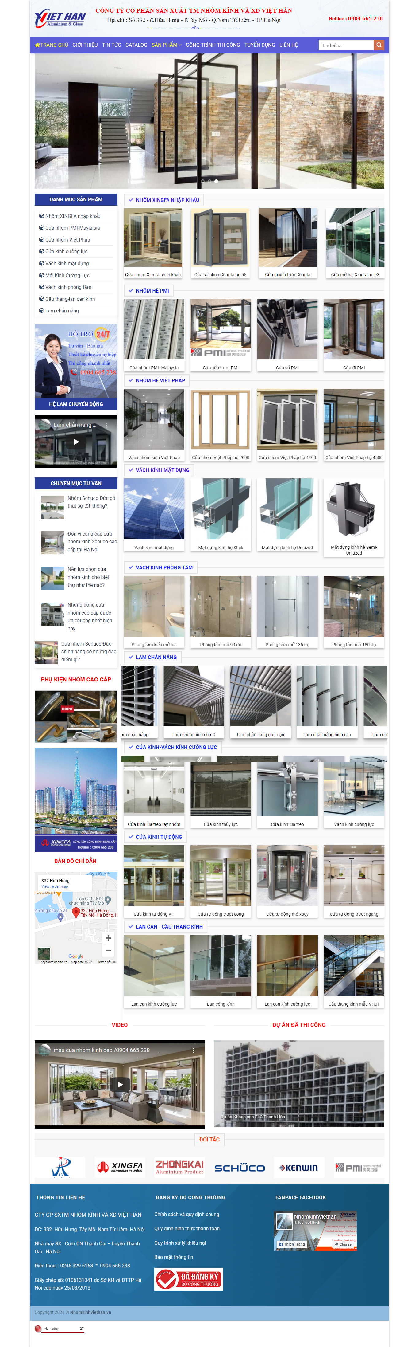 Thiết kế Website web mái che kính - nhomkinhvietcomvn