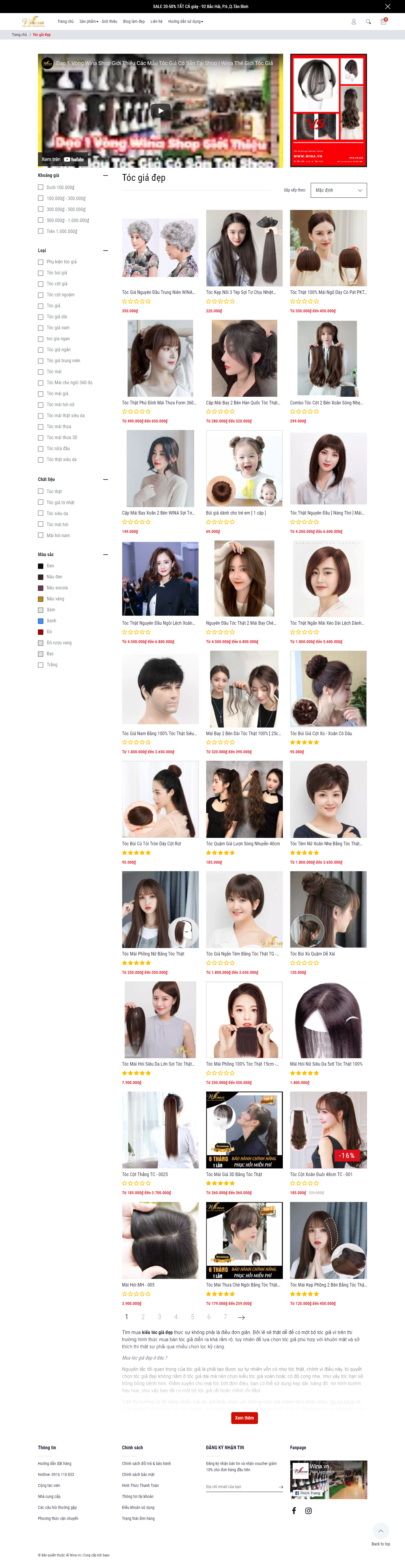 Thiết kế Website web bán tóc giả - wwwwinavn
