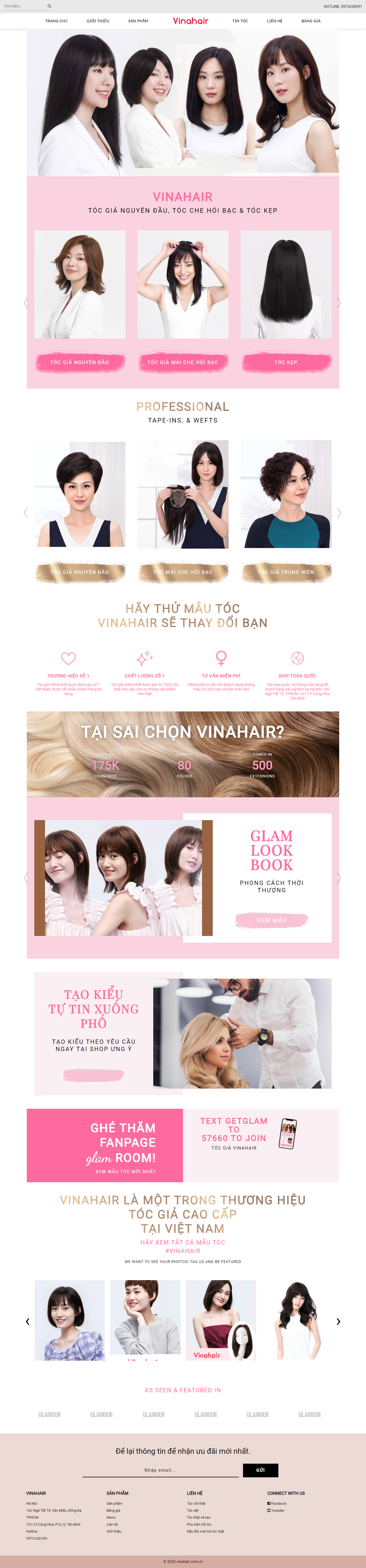 Thiết kế Website web bán tóc giả - vinahaircomvn