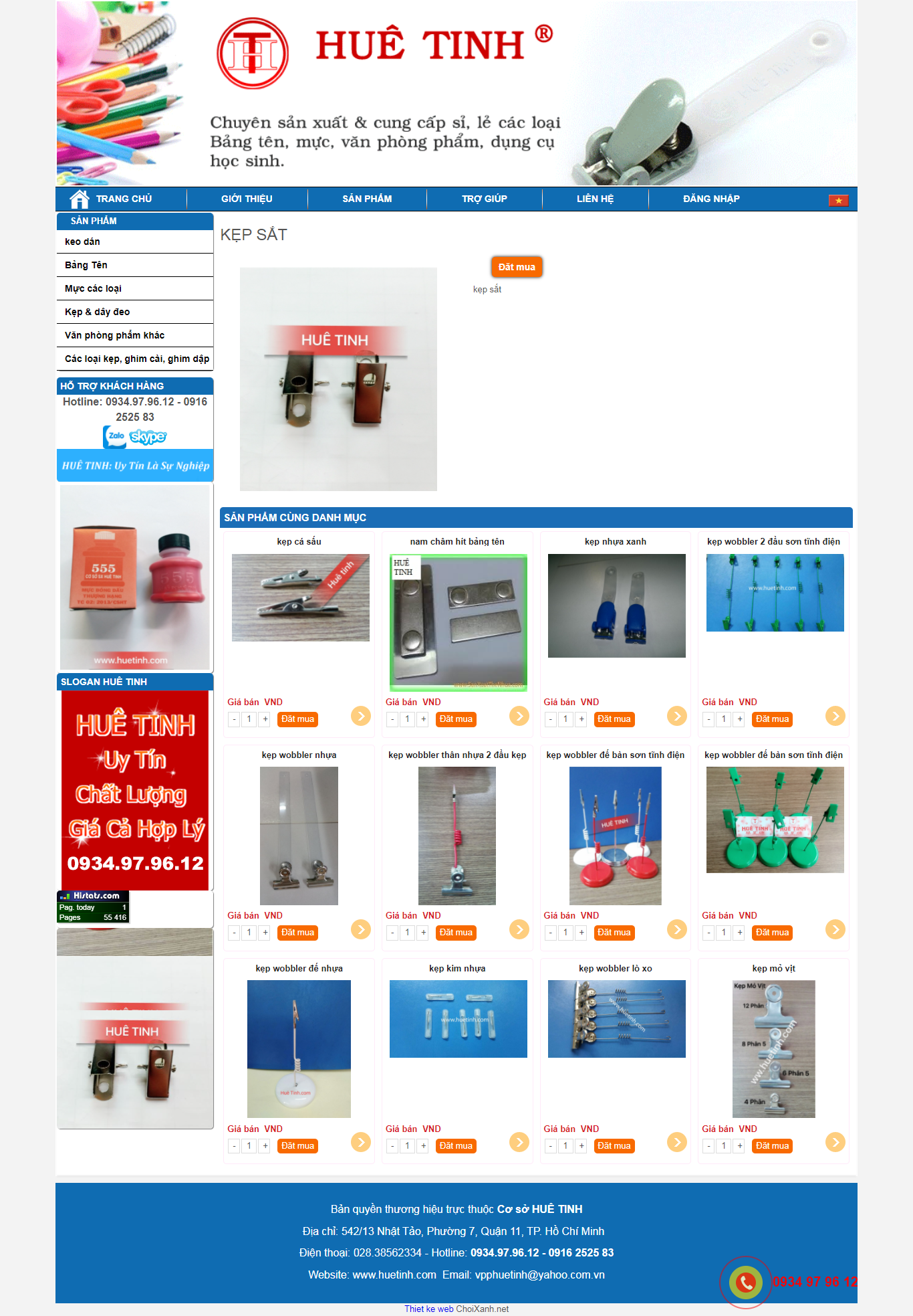 Thiết kế Website web kẹp sắt - huetinhcom