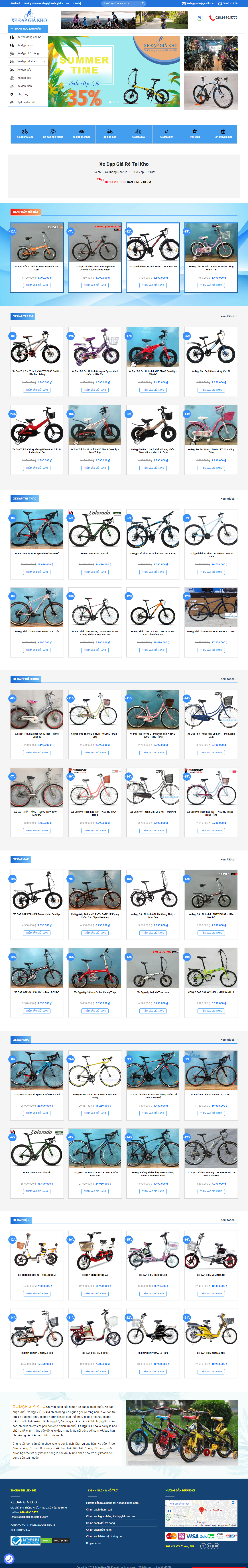 Thiết kế Website web bán xe đạp địa hình - xedapgiakhocom