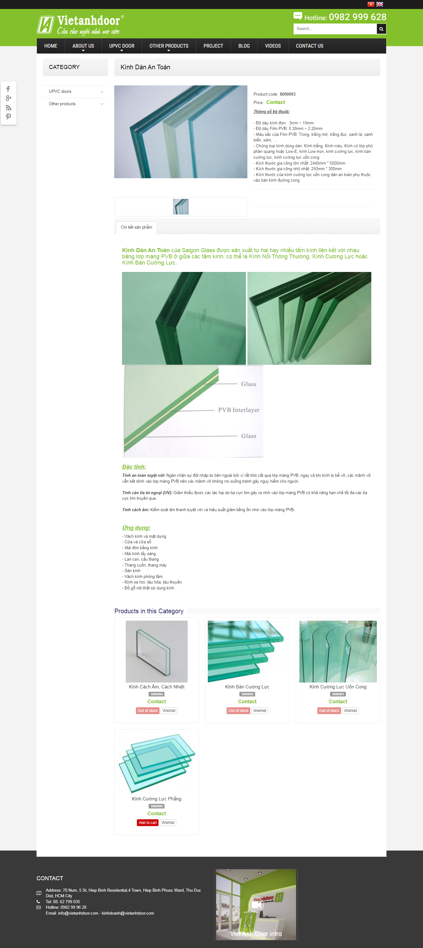 Thiết kế Website web kính dán - vietanhdoorcomvn