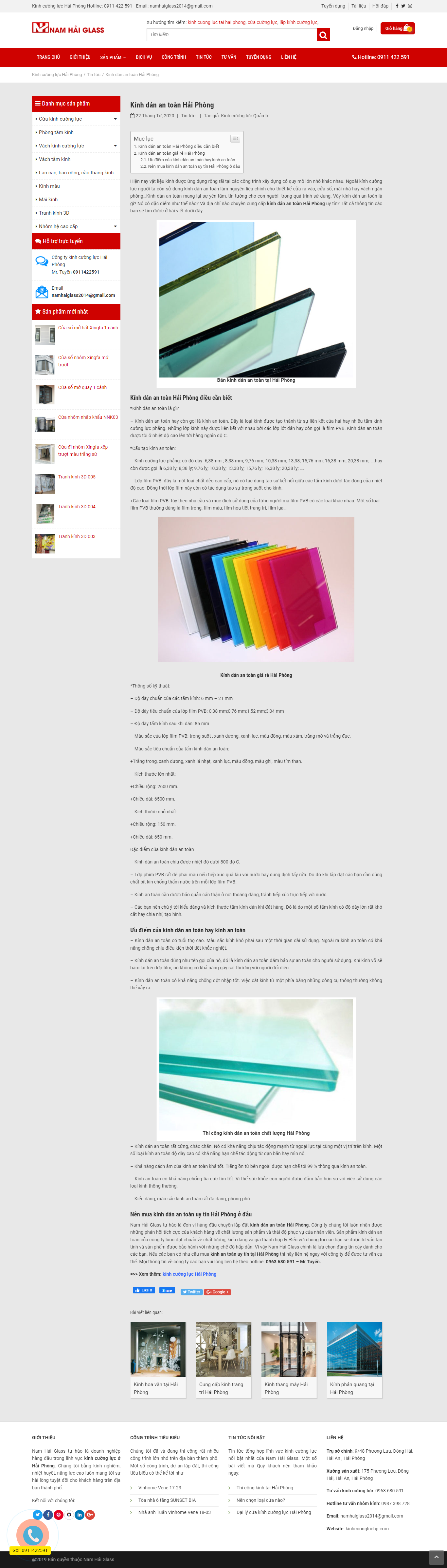 Thiết kế Website web kính dán - kinhcuongluchpcom