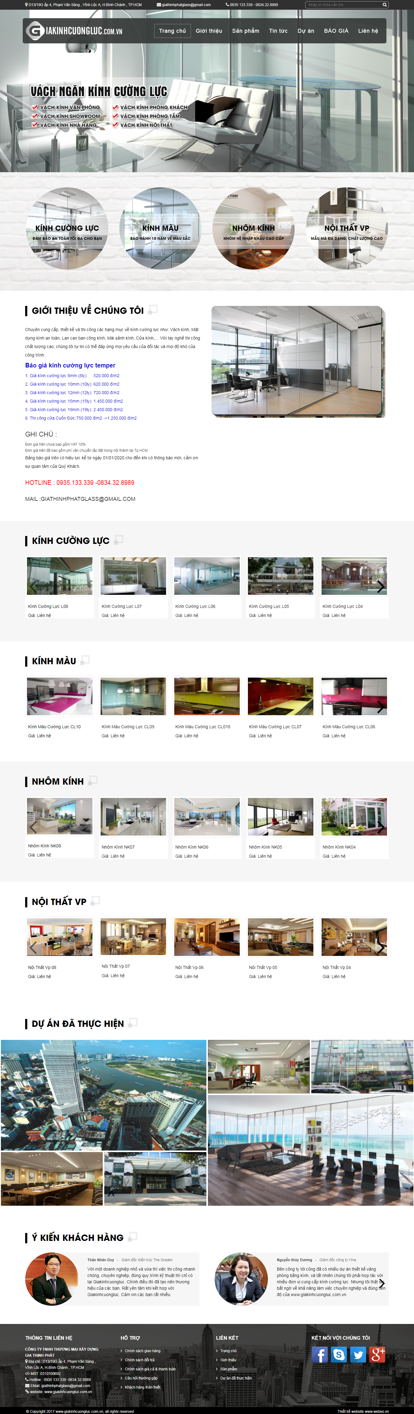 Thiết kế Website web kính dán - giakinhcuongluccomvn