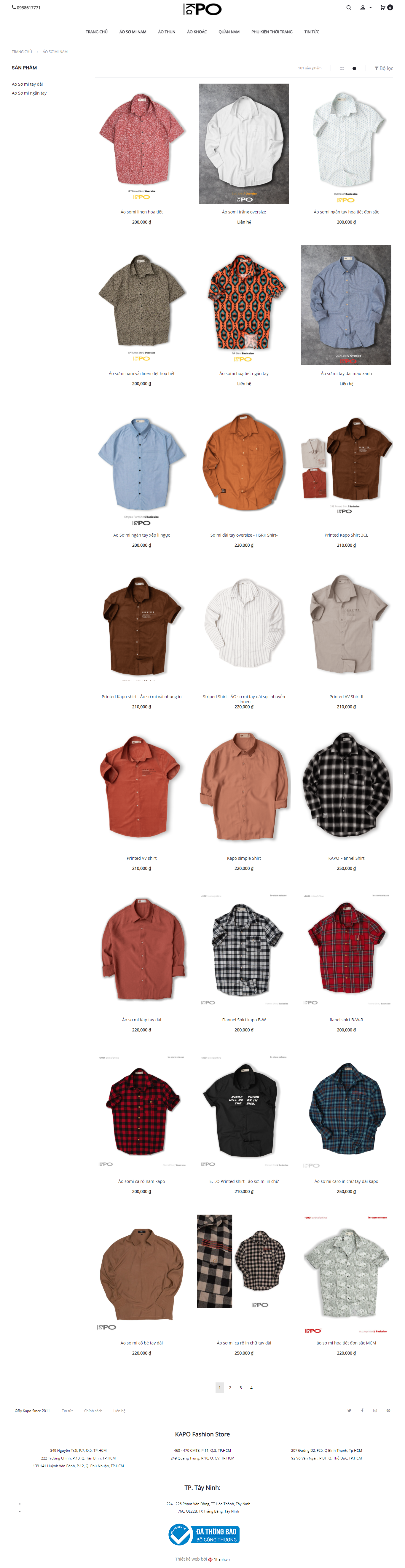 Thiết kế Website web bán áo sơ mi - kapovn