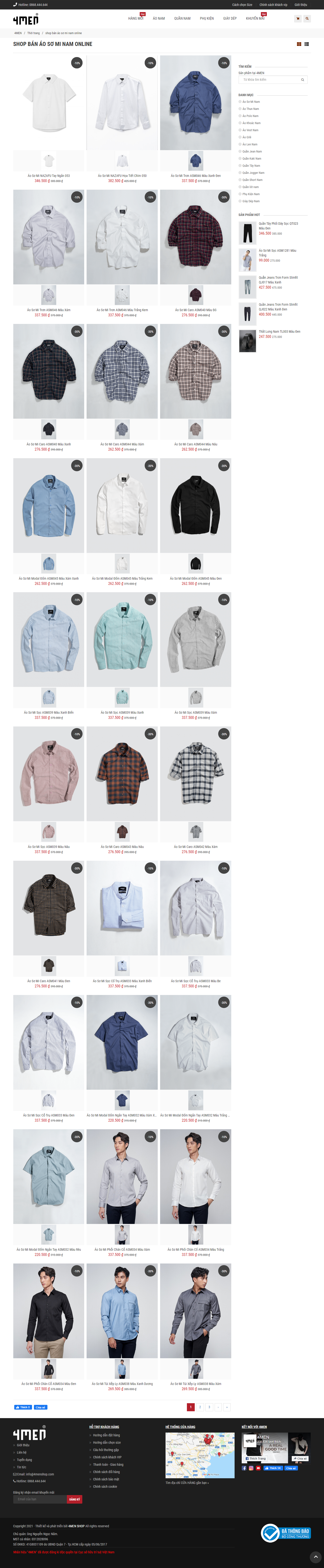 Thiết kế Website web bán áo sơ mi - 4menshopcom