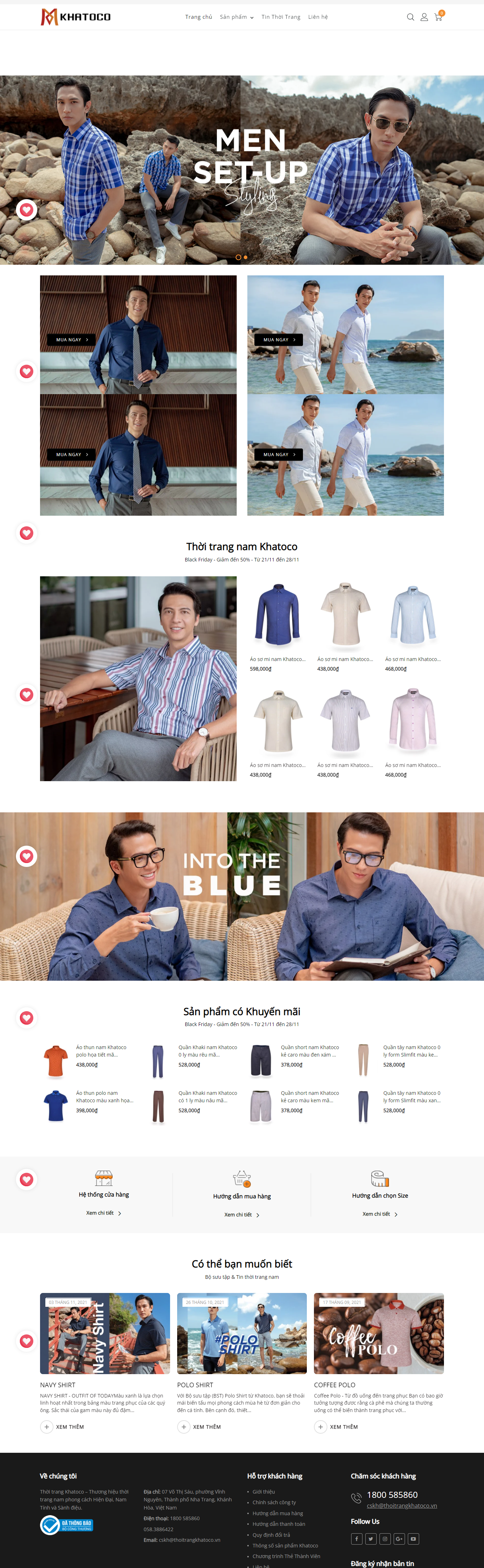 Thiết kế Website web bán áo sơ mi - thoitrangkhatocovn
