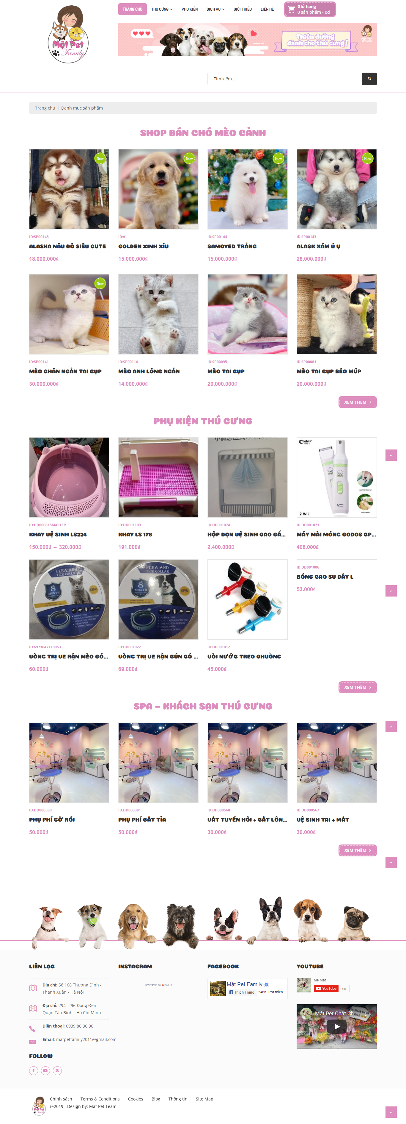 Thiết kế Website web bán thú cưng - matpetfamilycom