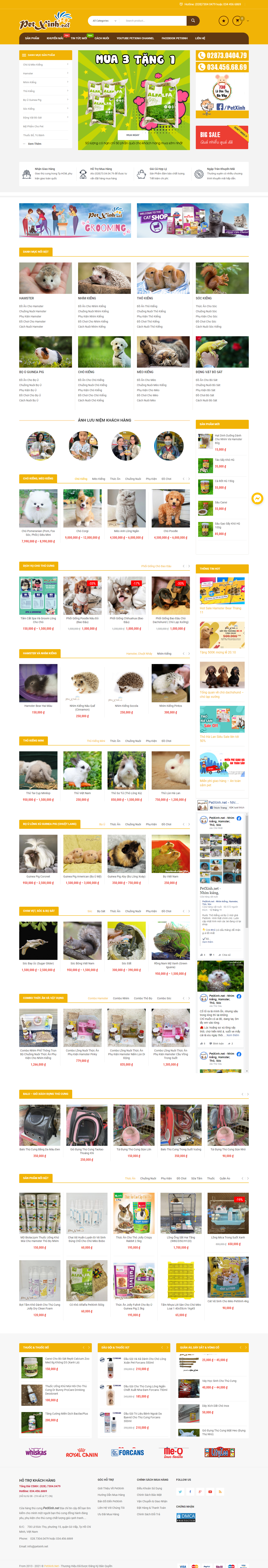 Thiết kế Website web bán thú cưng - wwwpetxinhnet