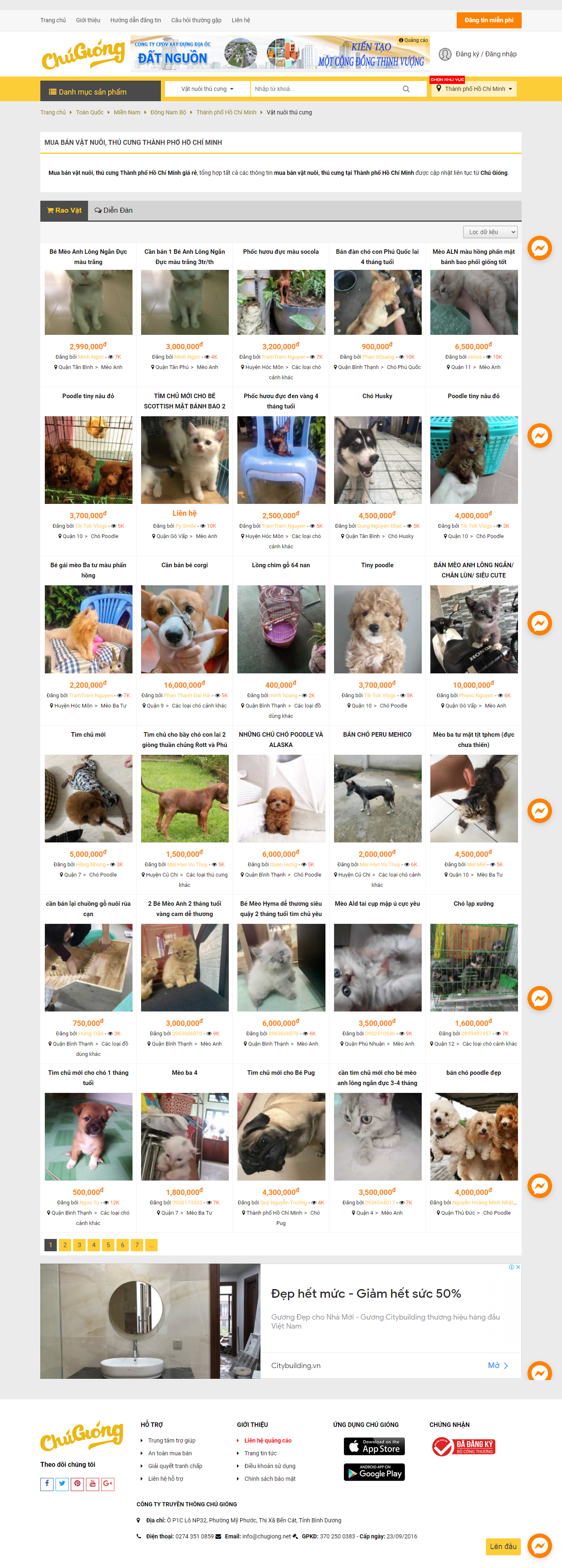 Thiết kế Website web bán thú cưng - chugiongcom