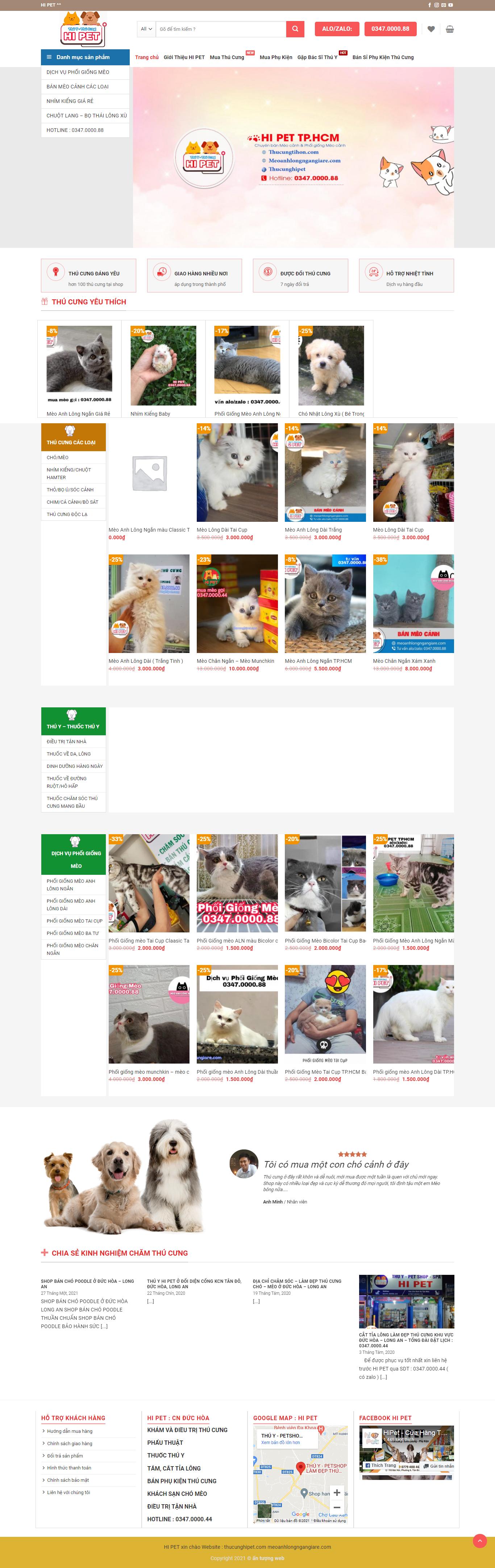Thiết kế Website web bán thú cưng - thucungtihoncom