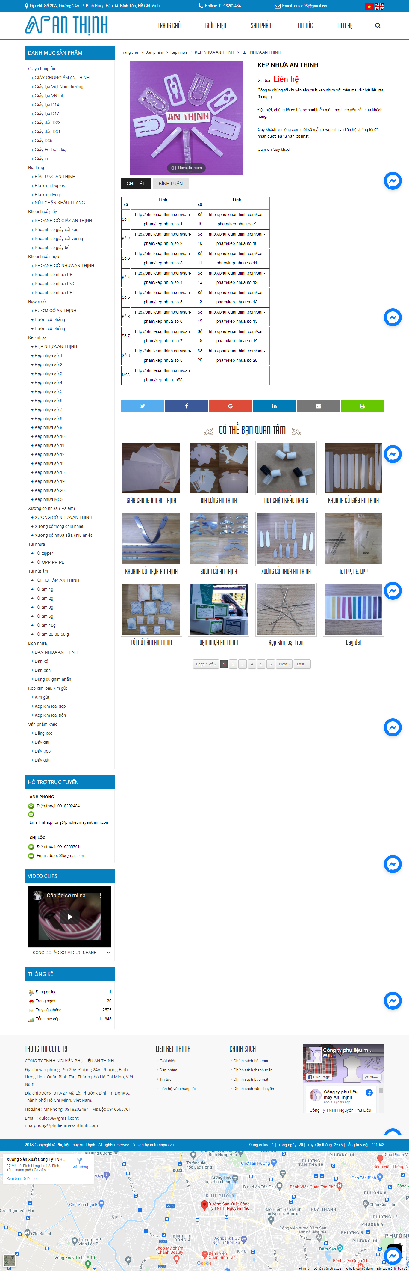 Thiết kế Website web kẹp nhựa - phulieuanthinhcom