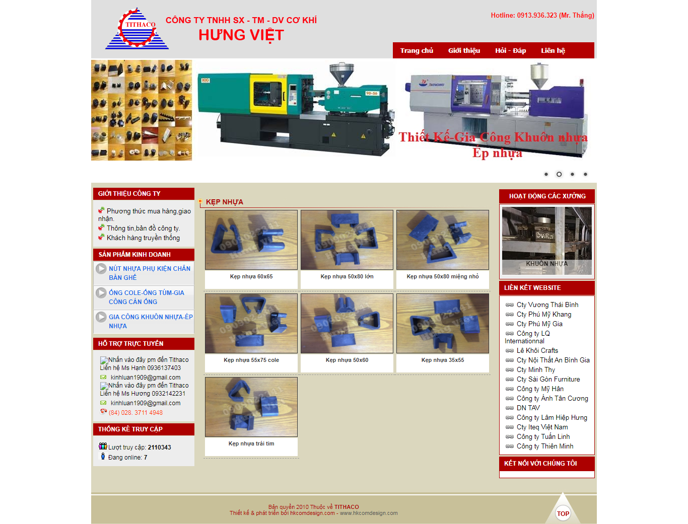 Thiết kế Website web kẹp nhựa - wwwtithaconet