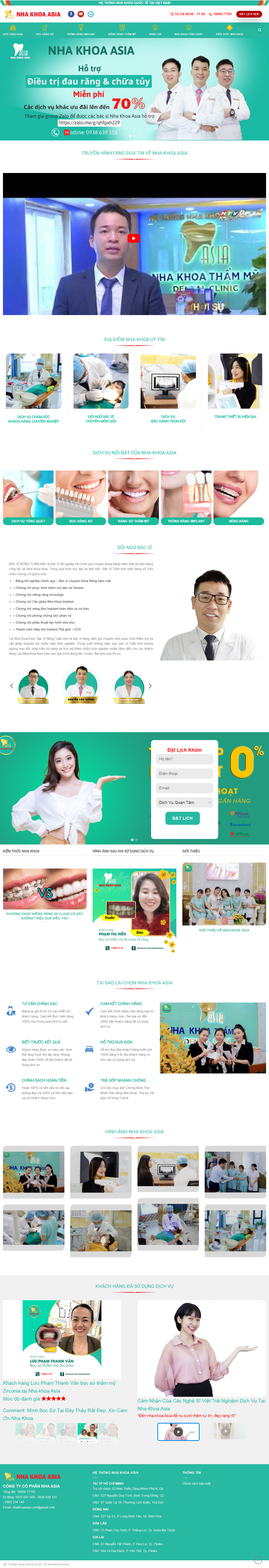 Thiết kế Website web làm răng - nhakhoaasiacom
