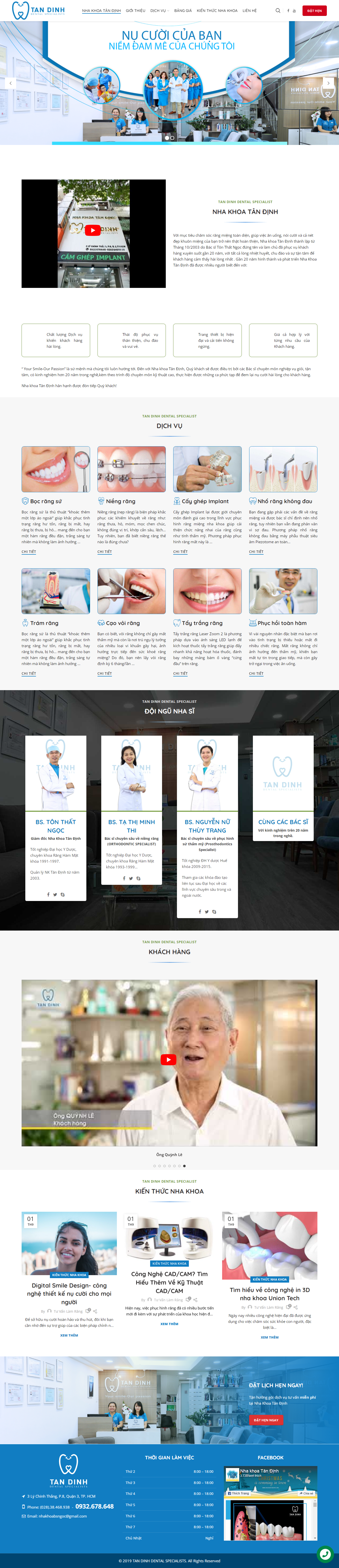 Thiết kế Website web làm răng - nhakhoatandinhcom