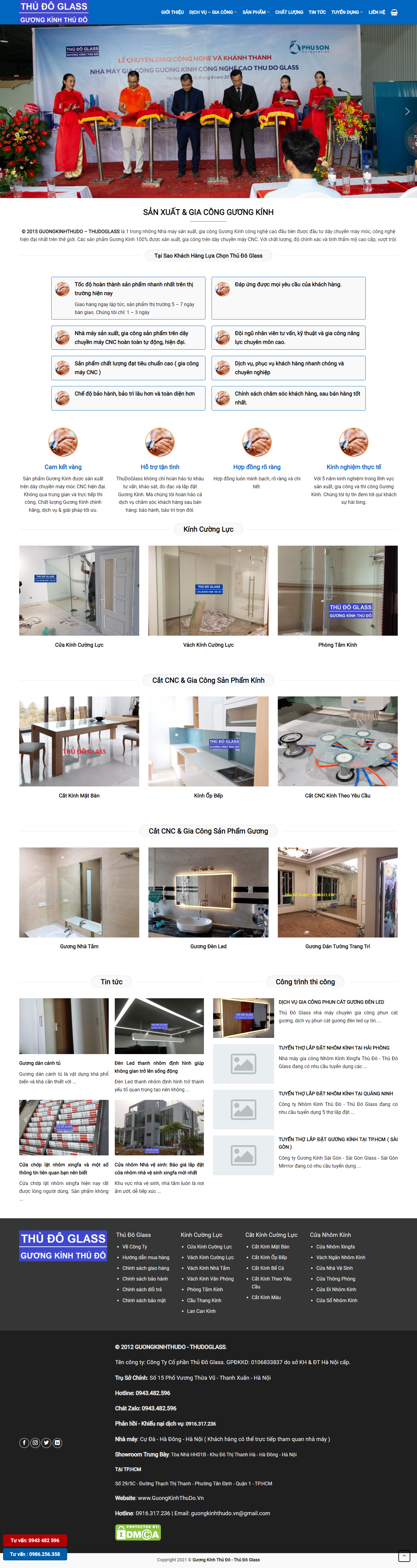 Thiết kế Website web kính siêu trong - guongkinhthudovn