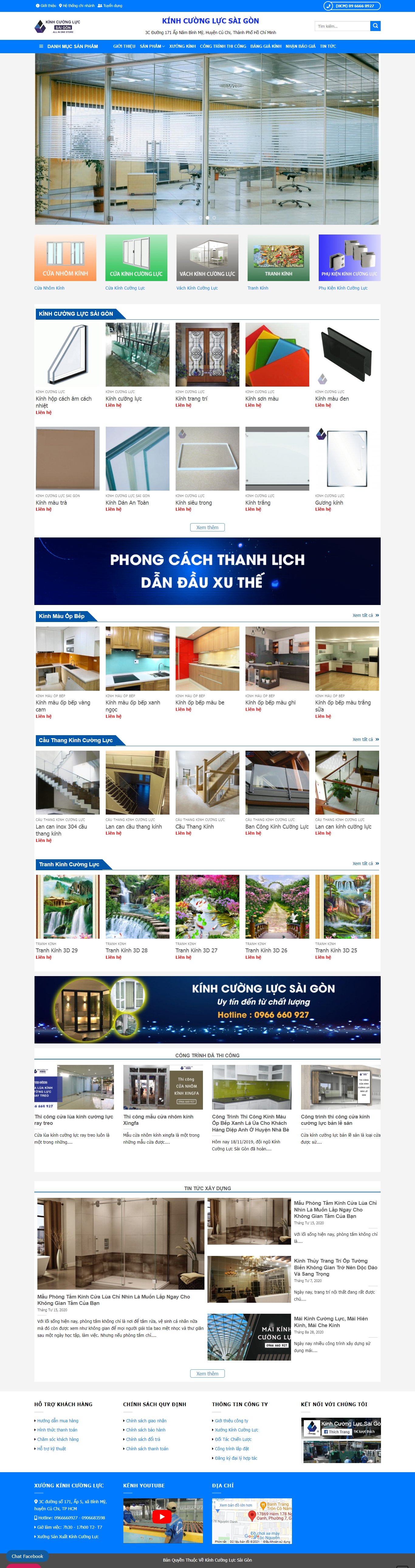 Thiết kế Website web kính siêu trong - kinhcuonglucsaigoncomvn