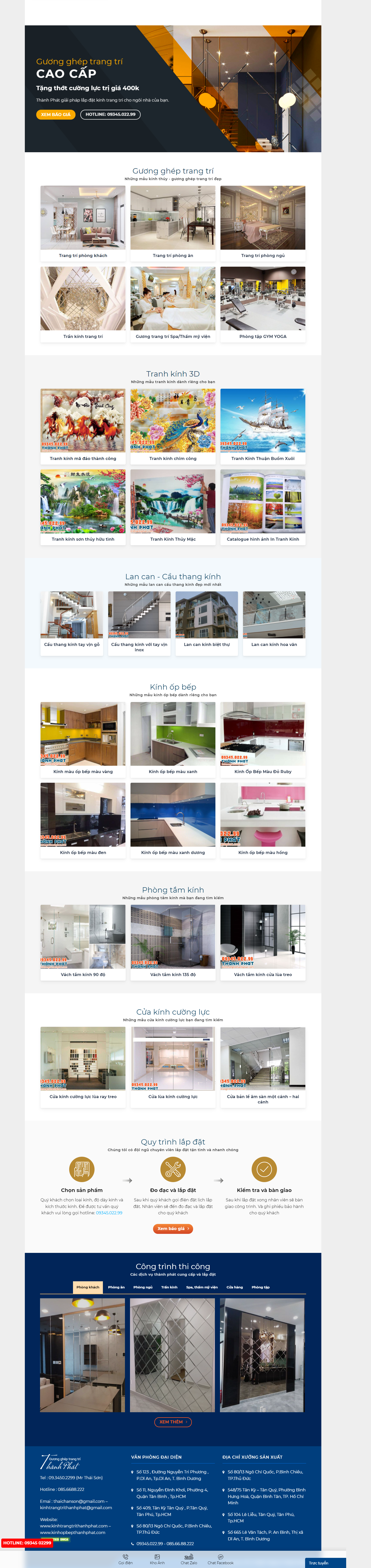 Thiết kế Website web kính trang trí - kinhtrangtrithanhphatcom