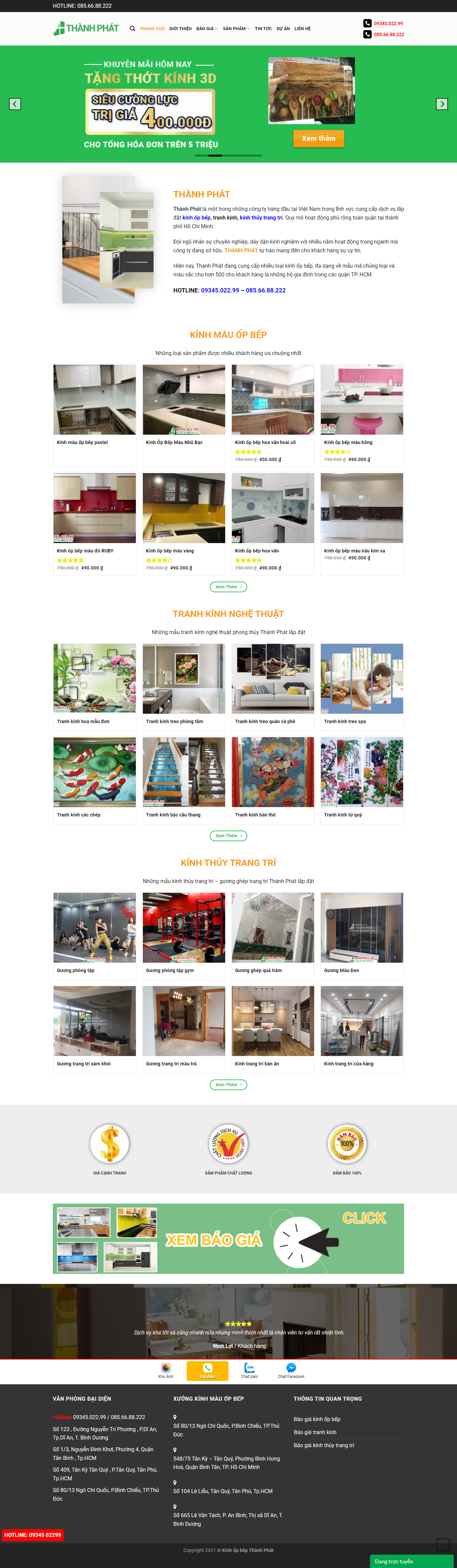 Thiết kế Website web kính trang trí - kinhopbepthanhphatcom