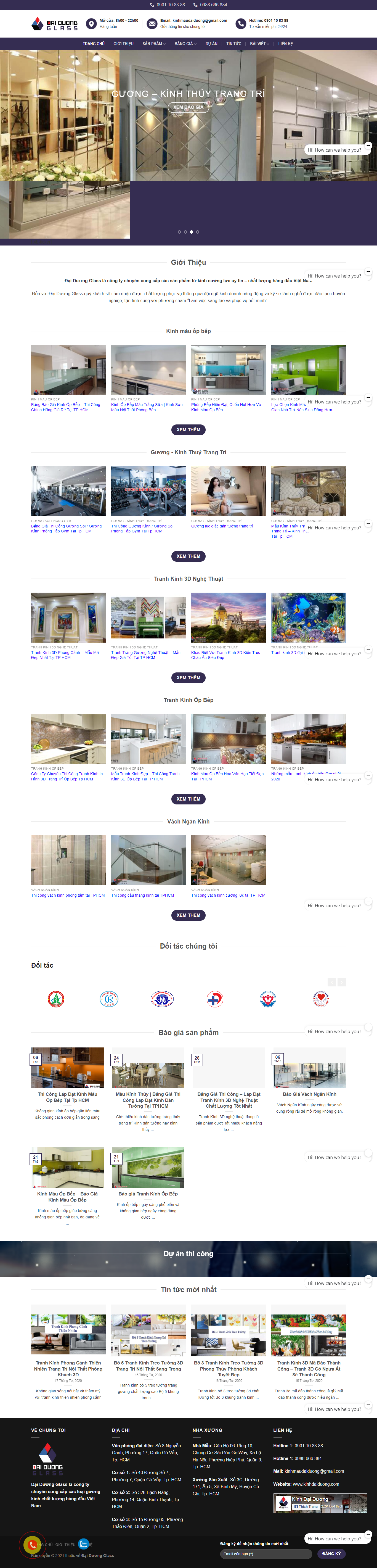 Thiết kế Website web kính trang trí - kinhdaiduongcom