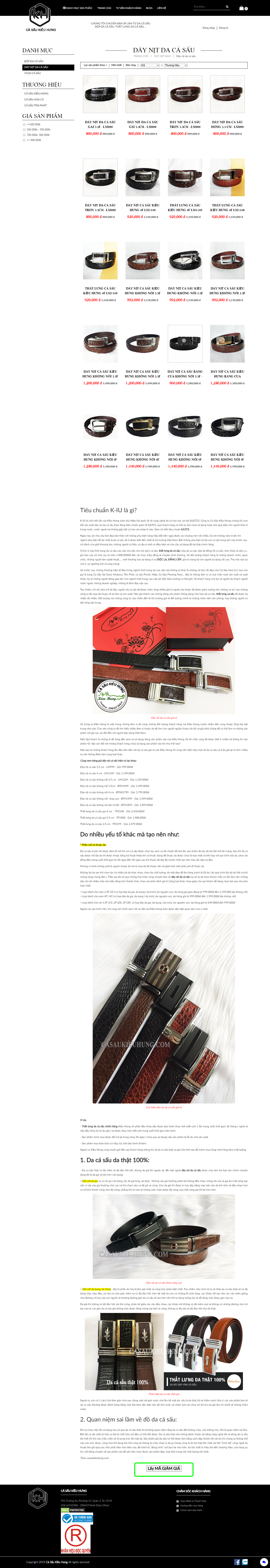Thiết kế Website web bán thắt lưng da - casaukieuhungcom