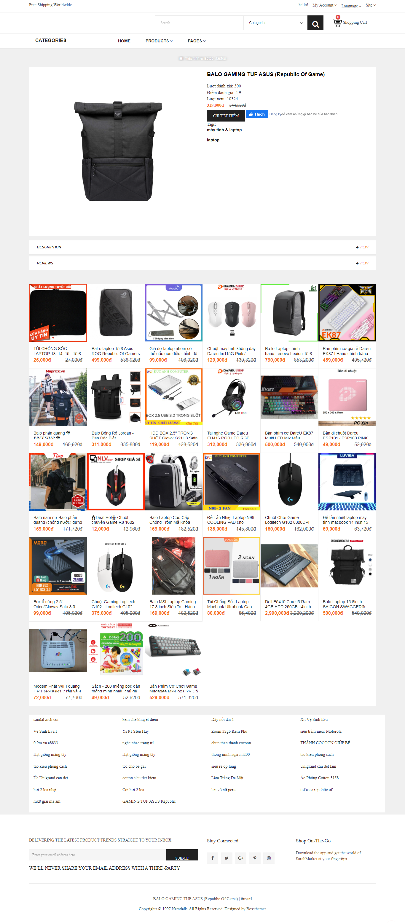Thiết kế Website web bán balo gaming - 1namdaikcom