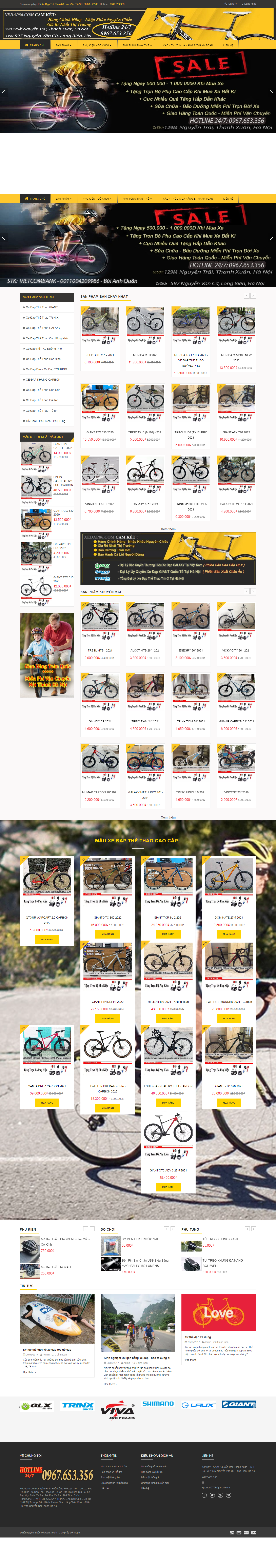 Thiết kế Website web bán xe đạp địa hình - xedap86com