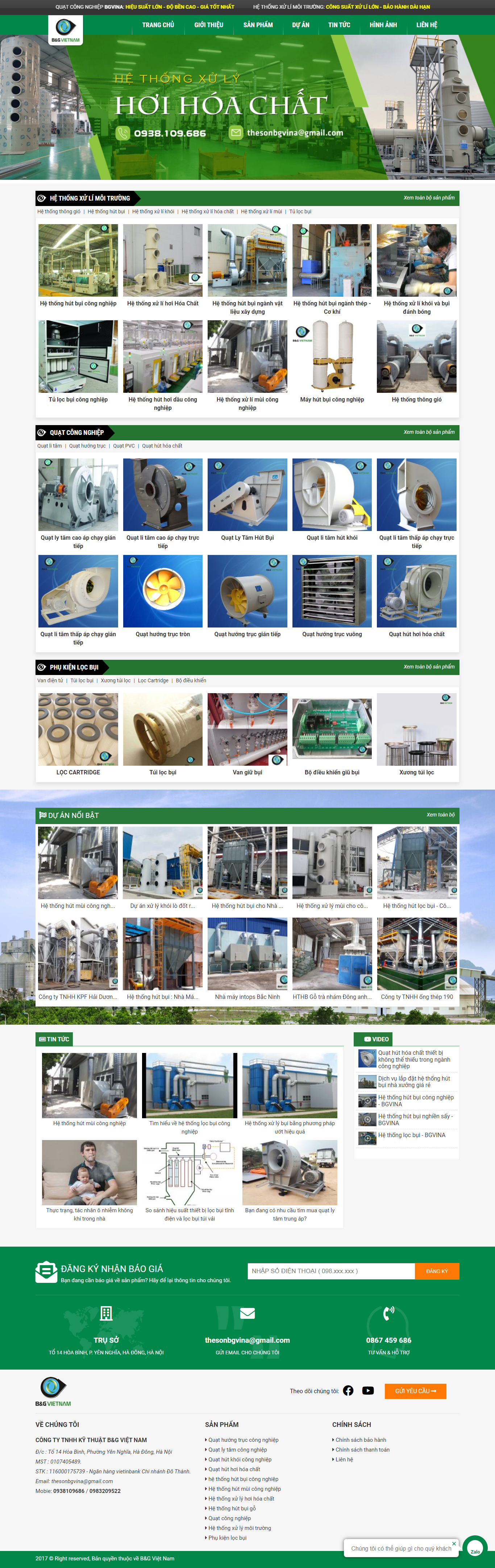 Thiết kế Website web hệ thống hút hơi - locbuibgvn