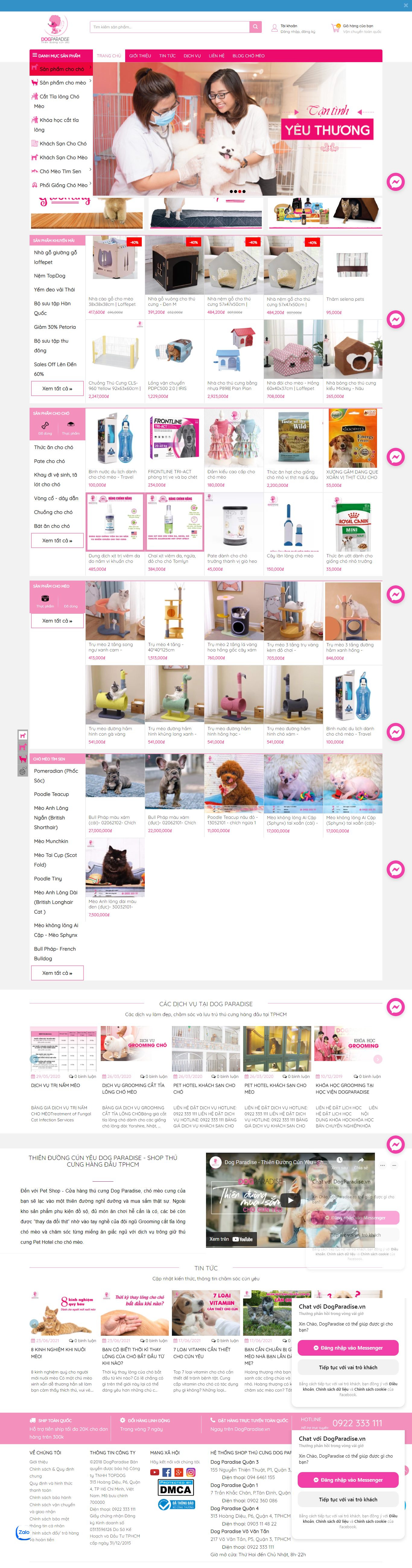 Thiết kế Website web bán thú cưng - dogparadisevn