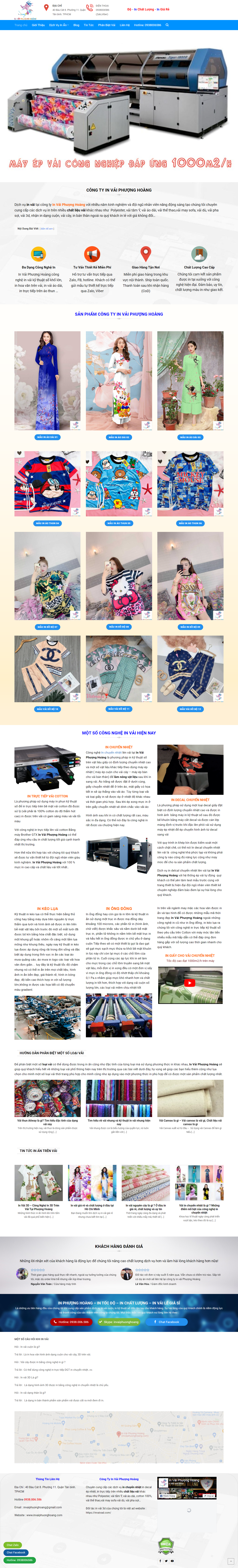 Thiết kế Website web in vải - invaiphuonghoangcom