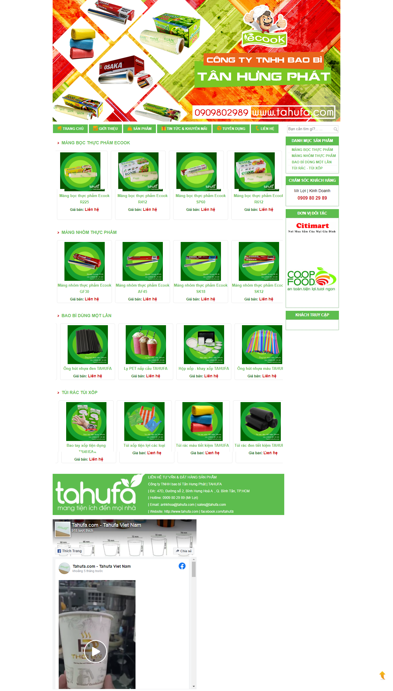 Thiết kế Website web bán màng bọc thực phẩm - baobitanhungphatcom
