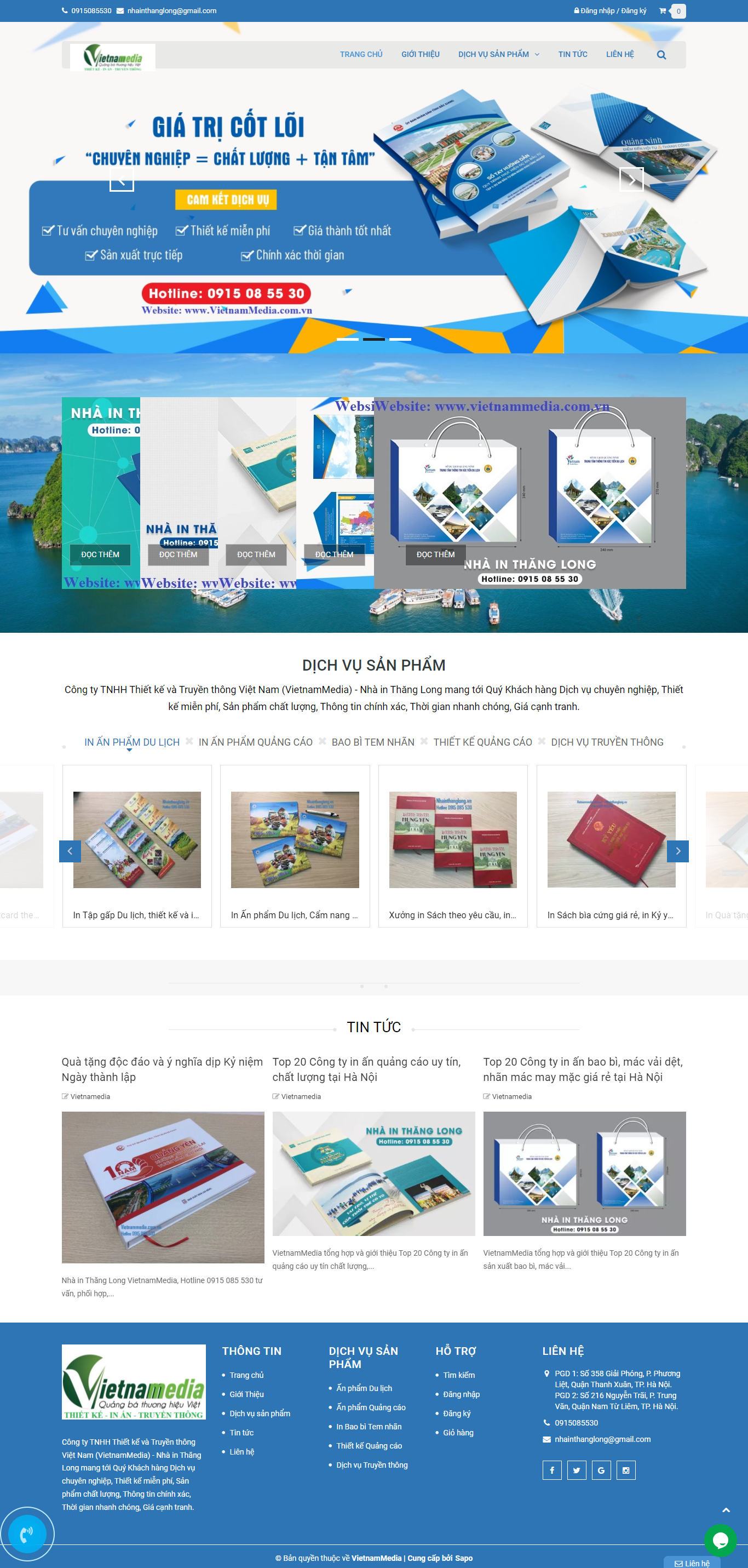 Thiết kế Website web in quà tặng - vietnammediacomvn