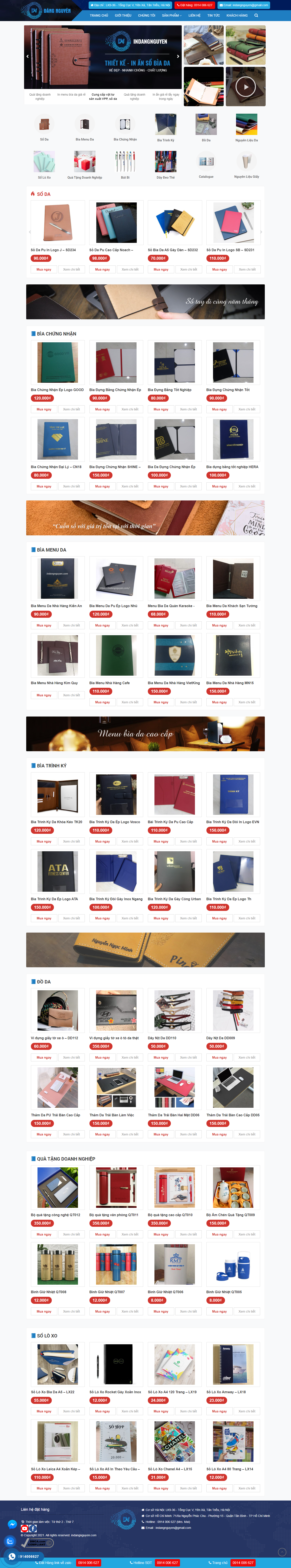 Thiết kế Website web in quà tặng - indangnguyencom