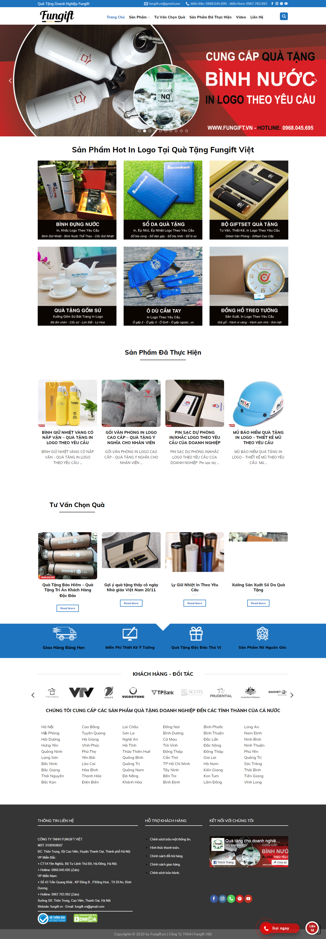 Thiết kế Website web in quà tặng - fungiftvn