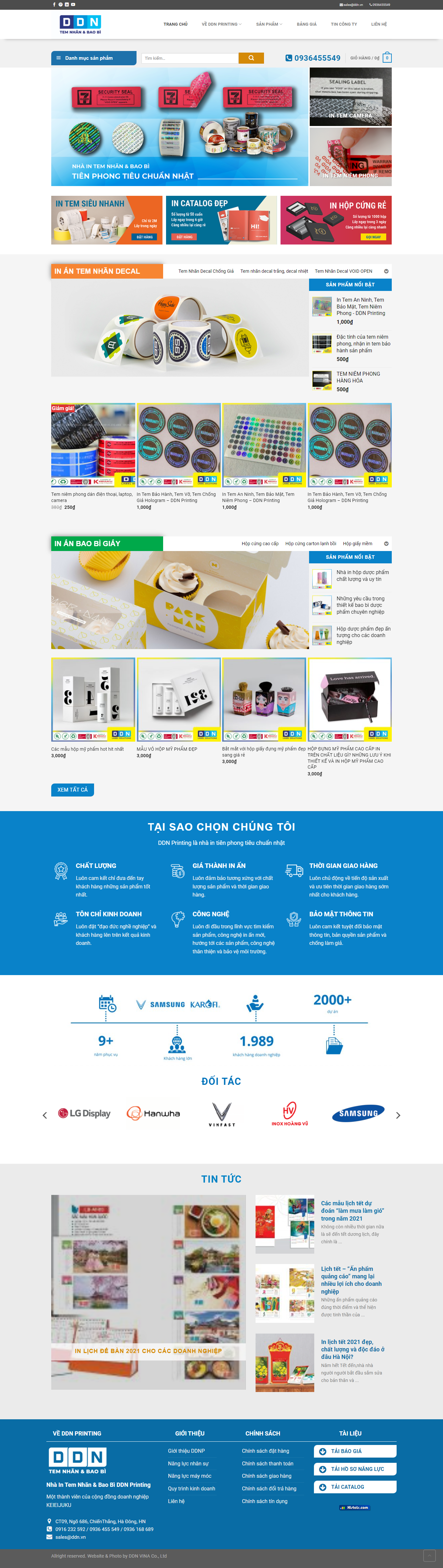 Thiết kế Website web in quà tặng - printingddnvn