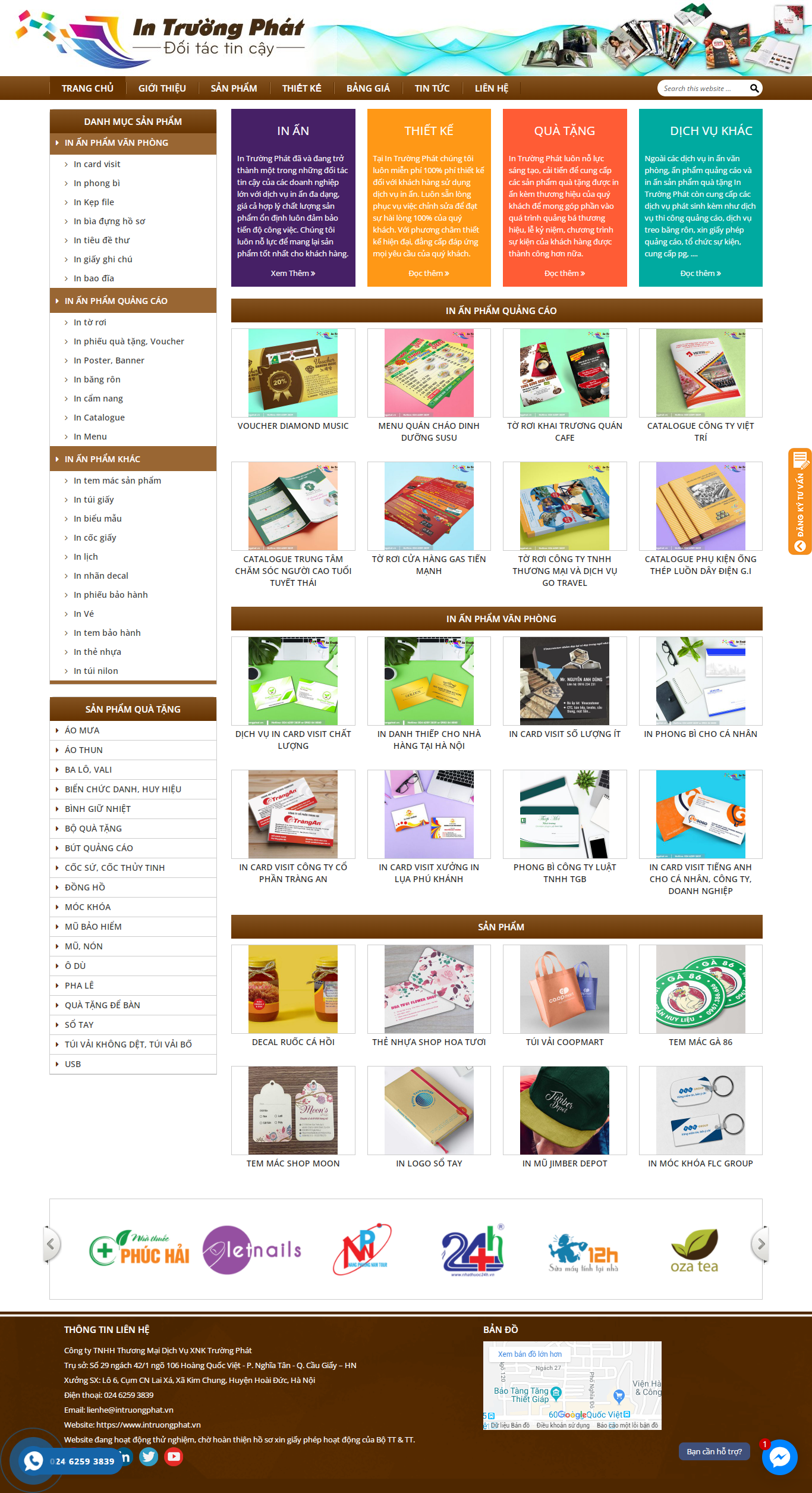 Thiết kế Website web in quà tặng - intruongphatvn