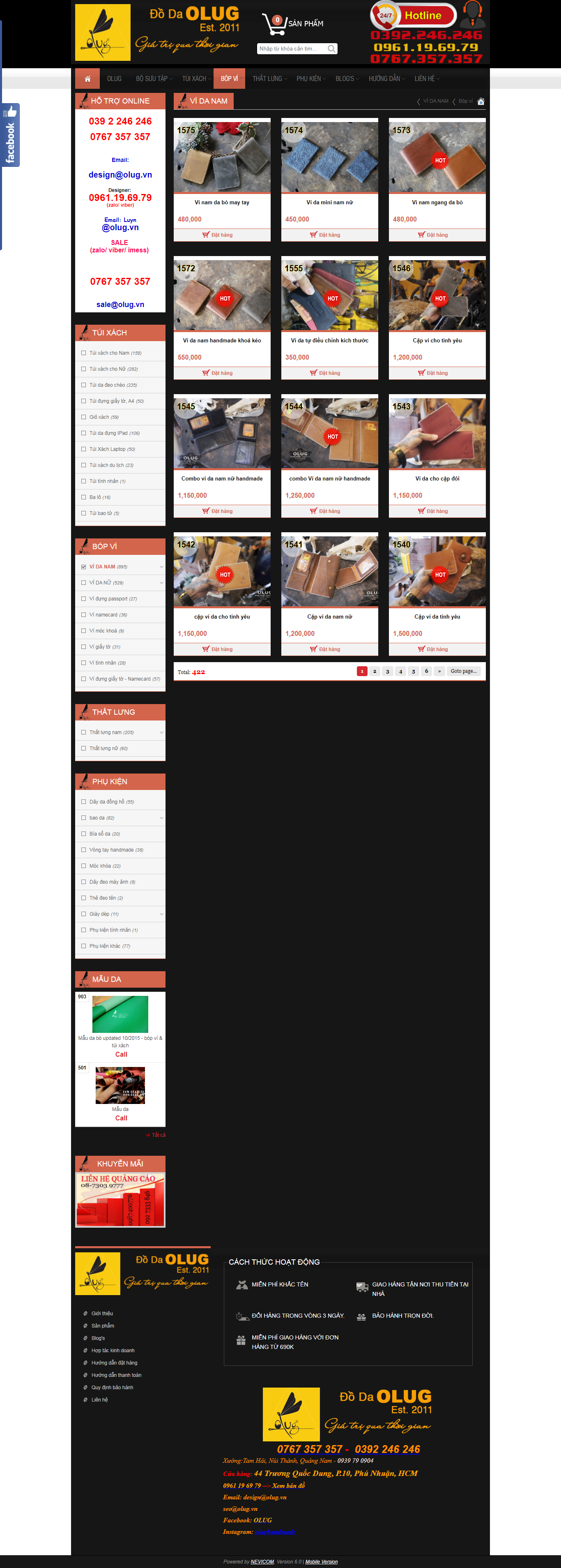 Thiết kế Website web bán ví cho nam - olugvn