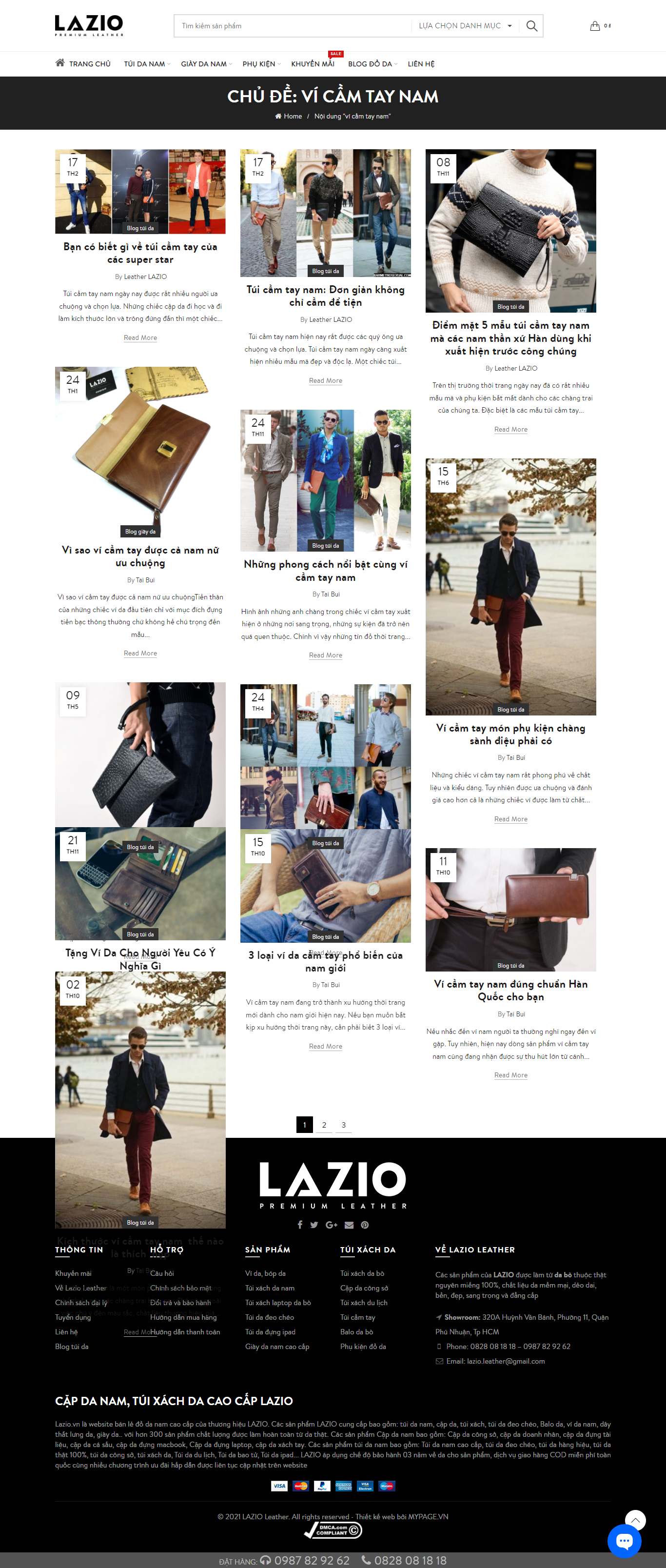 Thiết kế Website web bán ví cho nam - wwwlaziovn