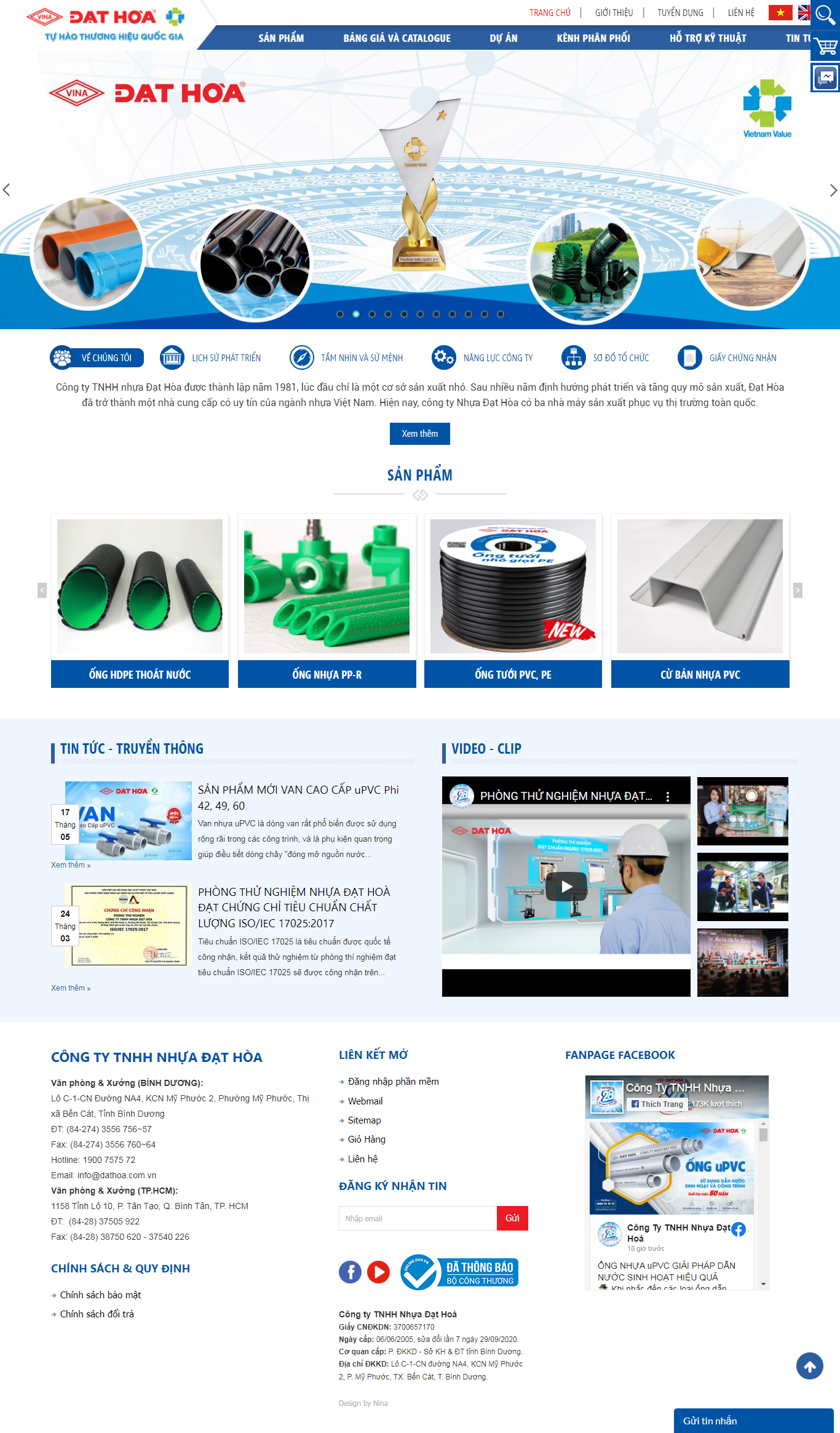 Thiết kế Website web bán ống nước - dathoacomvn