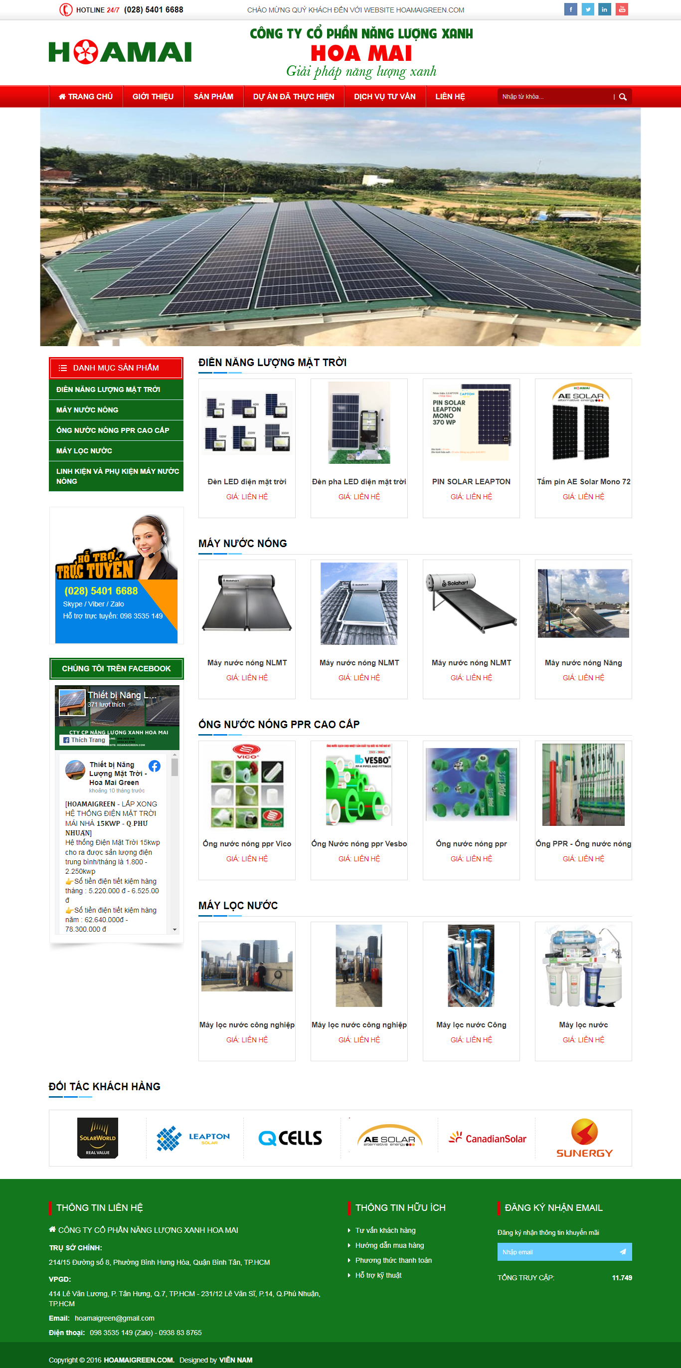Thiết kế Website web bán ống nước - hoamaigreencom